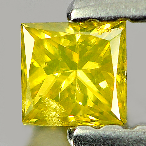0.14 Ct. Beauteous Square Princess Cut Natural Yellow Loose Diamond