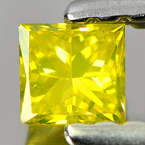 0.14 Ct. Good Color Square Princess Cut Natural Yellow Loose Diamond