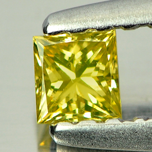 0.14 Ct. Alluring Square Princess Cut Natural Yellow Loose Diamond