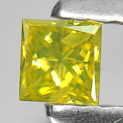 0.14 Ct. Charming Square Princess Cut Natural Yellow Loose Diamond Belgium