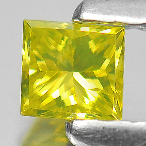 0.14 Ct. Charming Square Princess Cut Natural Yellow Loose Diamond Belgium