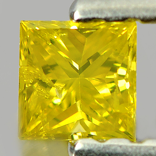 0.13 Ct. Lovely Square Princess Cut Natural Yellow Loose Diamond Belgium