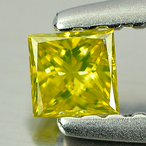 0.13 Ct. Nice Cutting Square Princess Cut Natural Yellow Loose Diamond Belgium