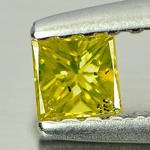 0.13 Ct. Lovely Square Princess Cut Natural Yellow Loose Diamond