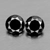 Matching Pair 0.36 Ct 3.4Mm Natural Black Loose Diamond