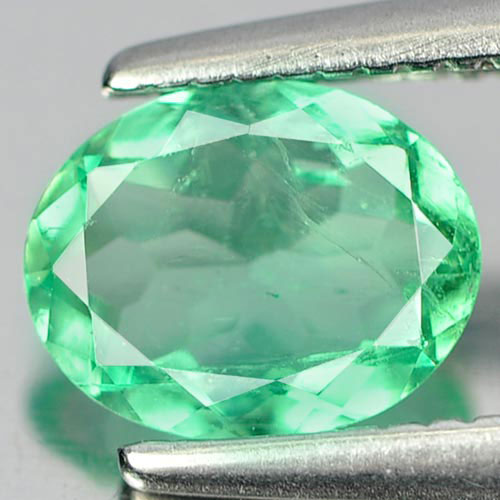 Green Emerald 0.52 Ct. Oval Shape 6.6 x 5.2 Mm. Natural Gemstone From Columbia