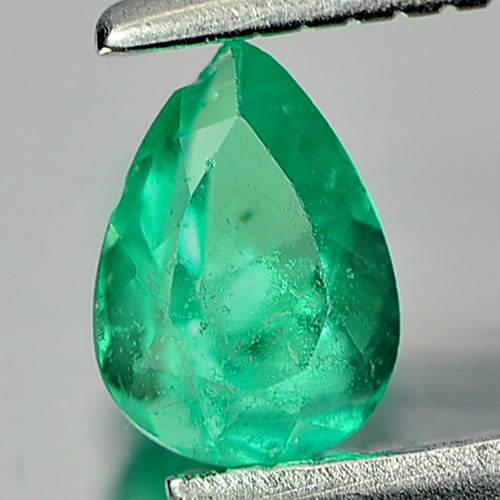 Green Emerald 0.29 Ct. Pear Shape 5.3 x 3.8 Mm. Natural Gemstone Unheated