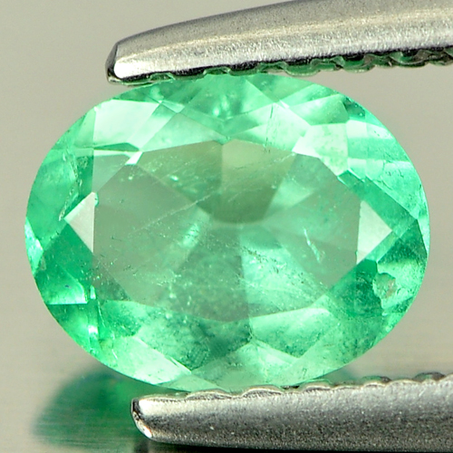 Green Emerald 0.47 Ct. Oval Shape 6.2 x 4.8 Mm. Natural Gemstone Unheated