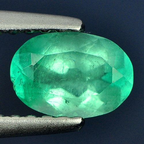 Green Emerald 0.53 Ct. Oval Shape 6.5 x 4.6 Mm. Natural Gemstone Unheated
