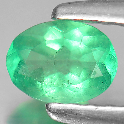 Green Emerald 0.27 Ct. Oval Shape 5.5 x 4.3 x 2.7 Mm. Natural Gemstone Unheated