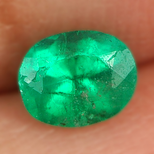 Green Emerald 0.34 Ct. Oval Shape 5 x 4 Mm. Natural Gemstone Unheated Columbia