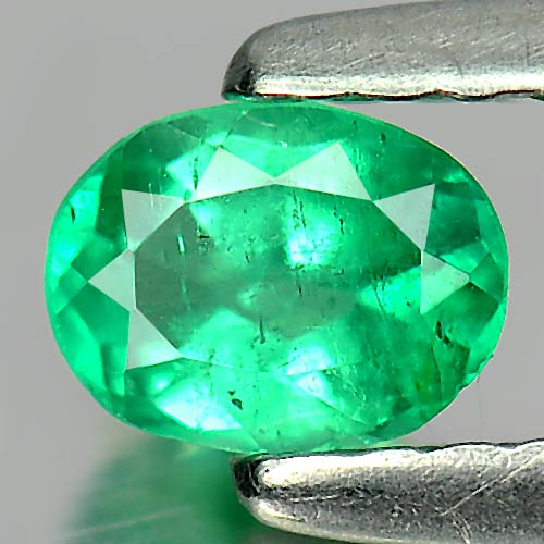 Green Emerald 0.29 Ct. Oval Shape 4.9 x 3.7 Mm. Natural Gemstone Unheated
