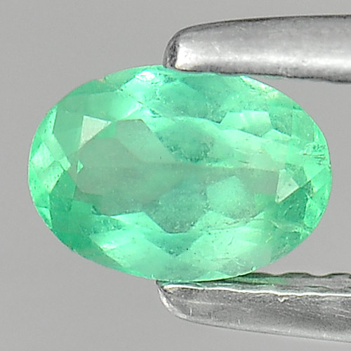 Green Emerald 0.43 Ct. Oval Shape 6 x 4.2 Mm. Natural Gemstone Unheated