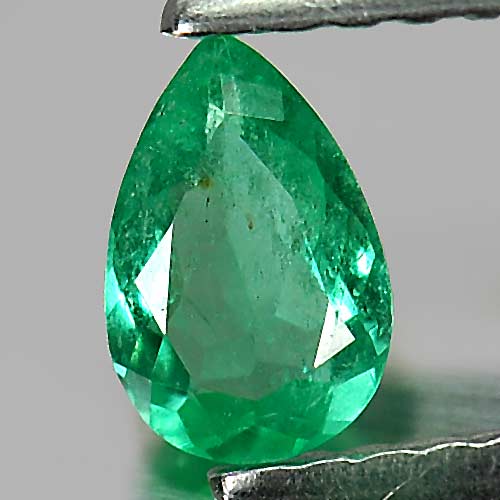 Green Emerald 0.25 Ct. Pear Shape 6 x 4 x 2 Mm.Natural Gemstone Unheated