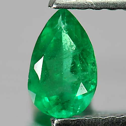 Green Emerald 0.30 Ct. Pear Shape 6.1 x 3.8 x 2.5 Mm. Natural Gemstone Unheated