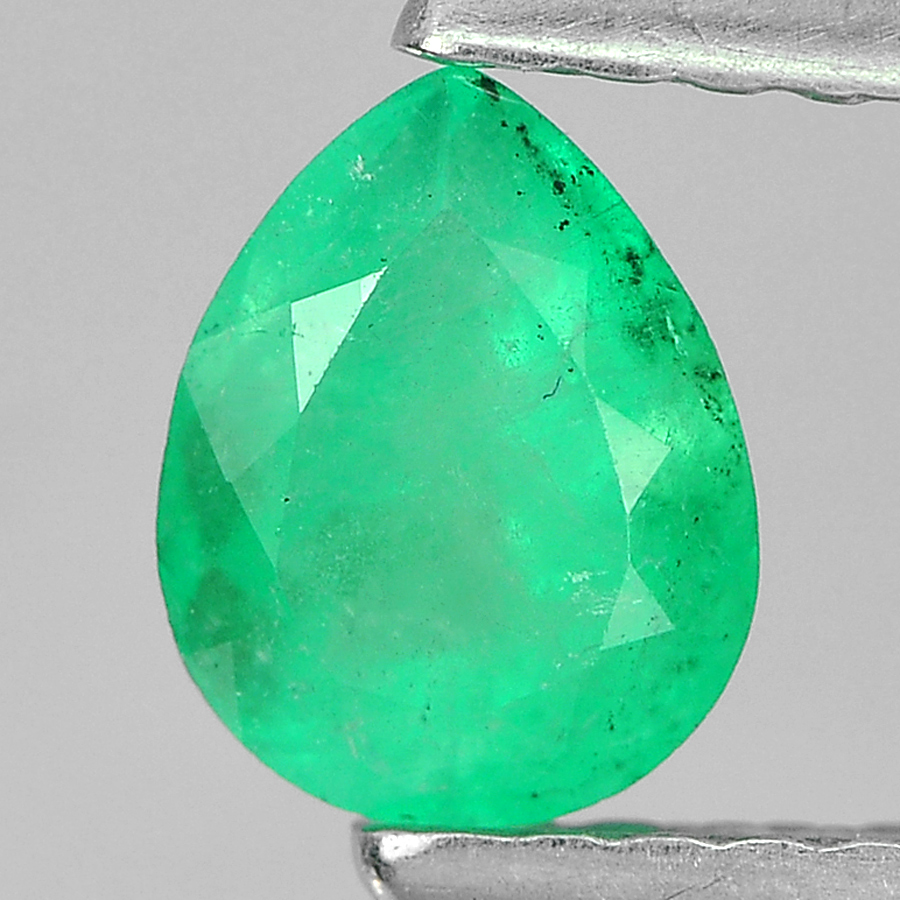 Green Emerald 0.60 Ct. Pear Shape Size 6.2 x 4.8 Mm. Natural Gemstone Unheated