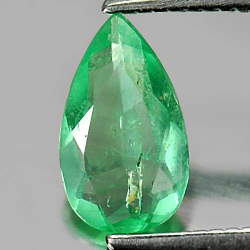 Green Emerald 0.53 Ct. Pear Shape 8.2 x 4.8 x 2.4 Mm. Natural Gemstone Unheated