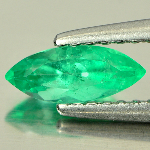 Green Emerald 0.39 Ct. Marquise Shape 8 x 3.3 Mm. Natural Gemstone Unheated