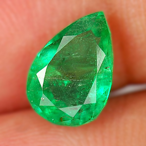 Emerald Gemstone Certified 1.64 Ct. Natural Green Pear Shape 9.60 x 6.60 Mm.