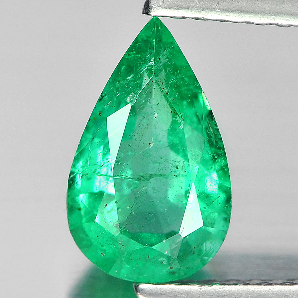 Certified Green Emerald 1.12 Ct. Pear Shape Natural Gemstone From Columbia