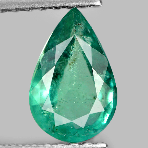 Certified Green Emerald 0.92 Ct. Pear Shape 8.45 x 5.59 Mm. Natural Gemstone