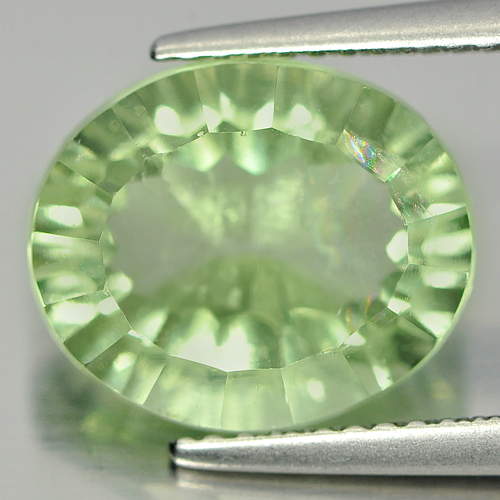 Concave Cut 5.80 Ct. Natural Green Fluorite Unheated