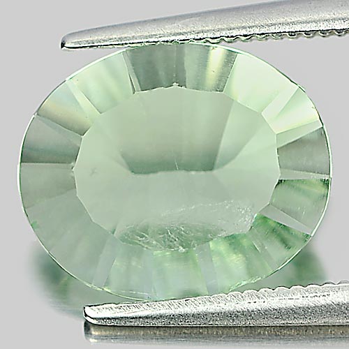 Oval Concave Cut 3.66 Ct. Natural Green Fluorite Gem