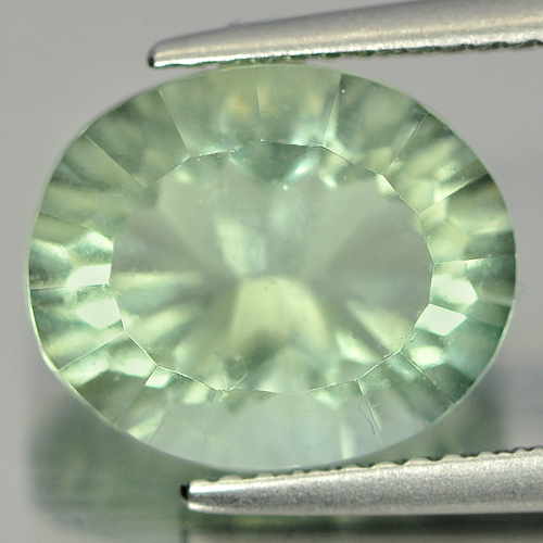 Oval Concave Cut 5.94 Ct. Natural Bluish Green Fluorite
