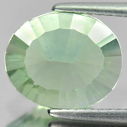 Natural Fluorite 3.72 Ct. Oval Concave Cut Green Gemstone Unheated