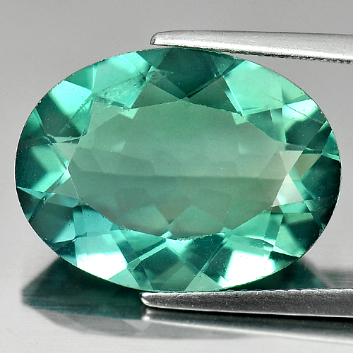Green Fluorite 16.90 Ct. VVS Oval Shape 20 x 15.2 Mm. Natural Gemstone Brazil