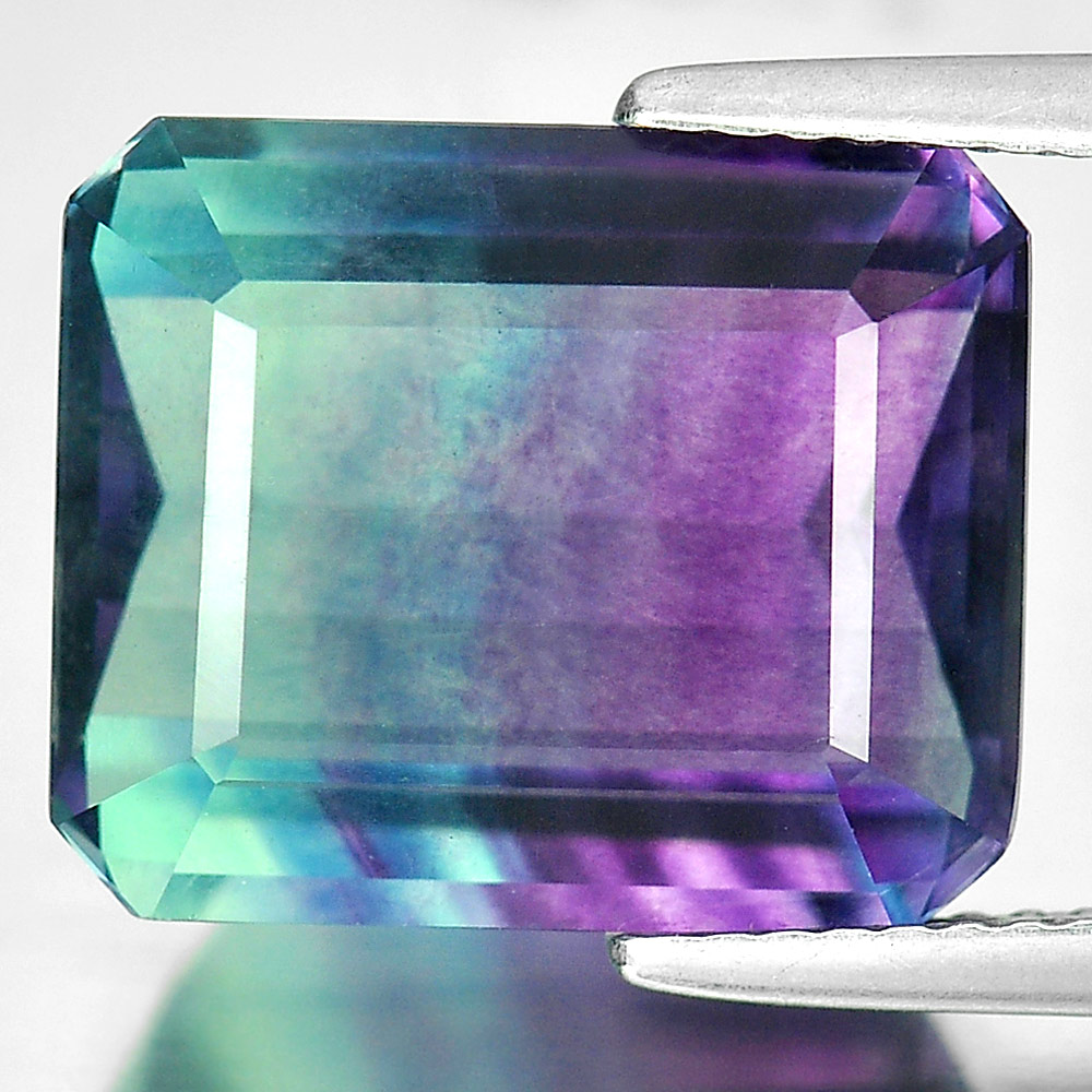 Multi-Color Fluorite 10.13 Ct. Octagon 13.8 x 11.5 Mm. Natural Gemstone Unheated