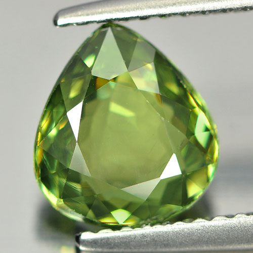 Certified Green Demantoid Garnet 2.06 Ct. VVS Pear 8.44 x 7.63 Mm. Natural Gem