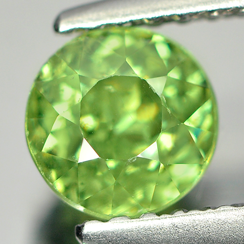 Certified Green Demantoid Garnet 1.17 Ct. Round Shape Natural Gemstone Unheated