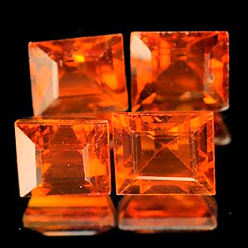 Reddish Orange Spessartine Garnet 2.15 Ct. 4 Pcs. Baguette Natural Gemstones