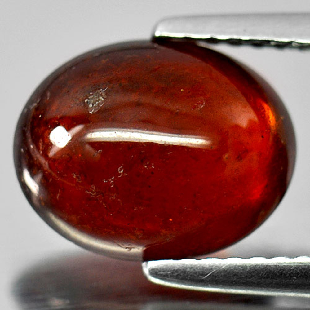 Orangish Red Spessartine Garnet 3.66 Ct. Oval Cabochon Natural Gemstone Unheated
