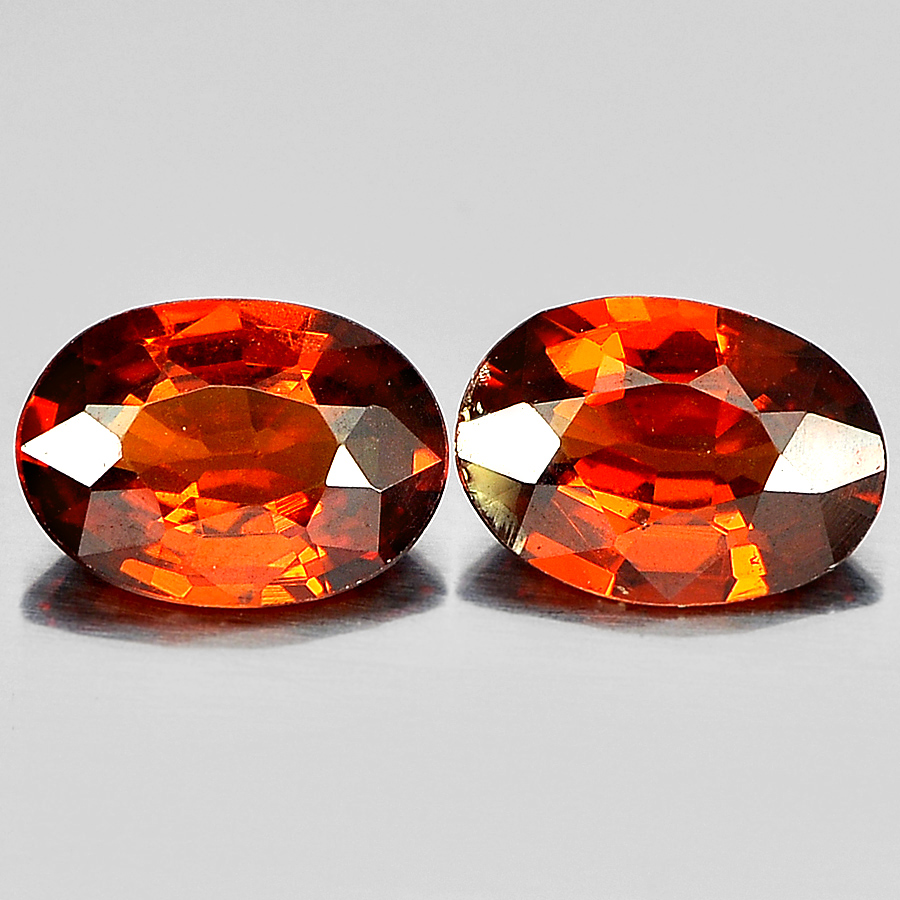 1.56 Ct. 2 Pcs. Good Oval Shape Gems Natural Reddish Orange Spessartine Garnet