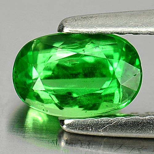 Green Tsavorite Garnet 1.01 Ct Oval Shape 7.7 x 5.2 Mm Natural Gemstone Unheated