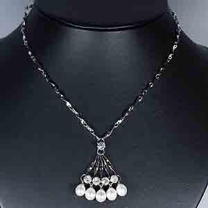 8.87 G. Natural White Pearl Nickel Necklace Unheated