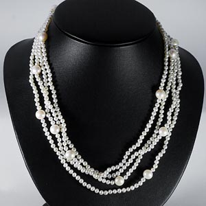 235.50 Ct. Amazing Natural White Pearl Strands 78 Inch