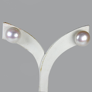 10.43 Ct. Delightful Natural White Pearl Silver Earring