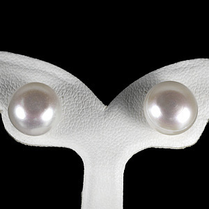 11.98 Ct. Cute Natural White Color Pearl Silver Earring