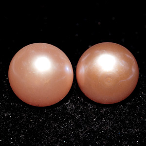 11.04 Ct. Nice Natural Orange Pearl Silver Earrings
