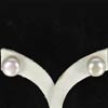 13.87 Ct. Round Cabochon Natural White Pearl Silver Earring Thailand Unheated