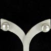 12.77 Ct. Natural White Pearl Round Cabochon Silver Earrings Thailand