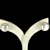Unheated 14.05 Ct . Natural White Pearl Silver Earring Round Cabochon Thailand