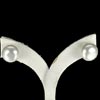 13.19 Ct. White Pearl Natural Round Cabochon Silver Earring Unheated
