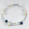 25.73 Ct. Alluring Natural Pearl Rhodium Plated Bangle Diameter 55 Mm. Free Size