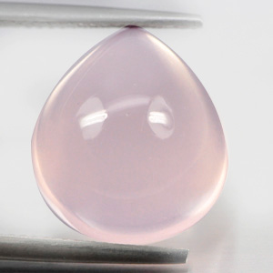 12.52 Ct. Pear Cabochon Natural Rose Pink Quartz From Brazil Unheated