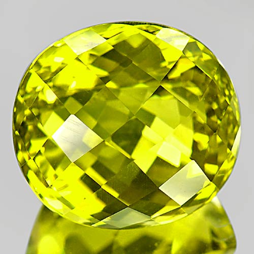 Big Size 42.04 Ct. Oval Checkerboard Cut Natural Gemstone Clean Yellow Quartz