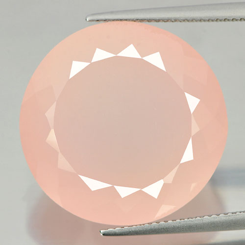 Rose Pink Quartz 36.80 Ct. Clean Round Shape 22 Mm. Natural Gemstone Unheated